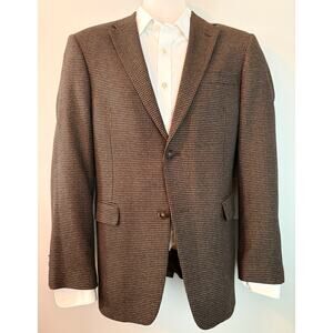 Tommy Hilfiger Blazer 38R Brown Tweed Houndstooth Check Sport Coat 2 button